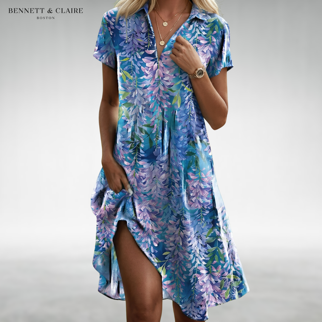 MOIRA™ - LIGHTWEIGHT FLORAL MIDI DRESS