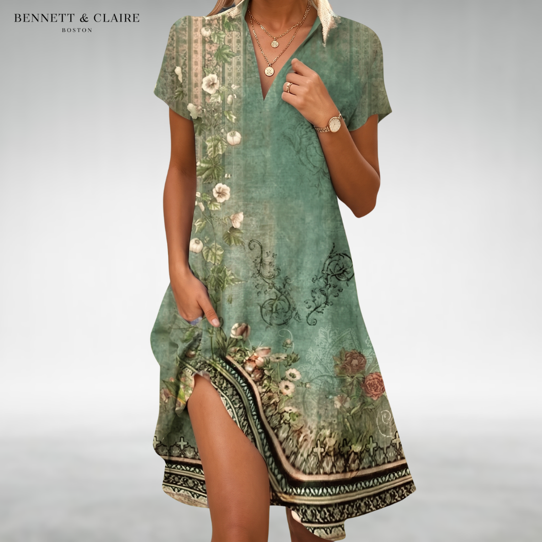 MOIRA™ - LIGHTWEIGHT FLORAL MIDI DRESS