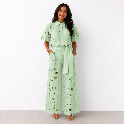 Isabela – Lace Embroidered Two-Piece Set