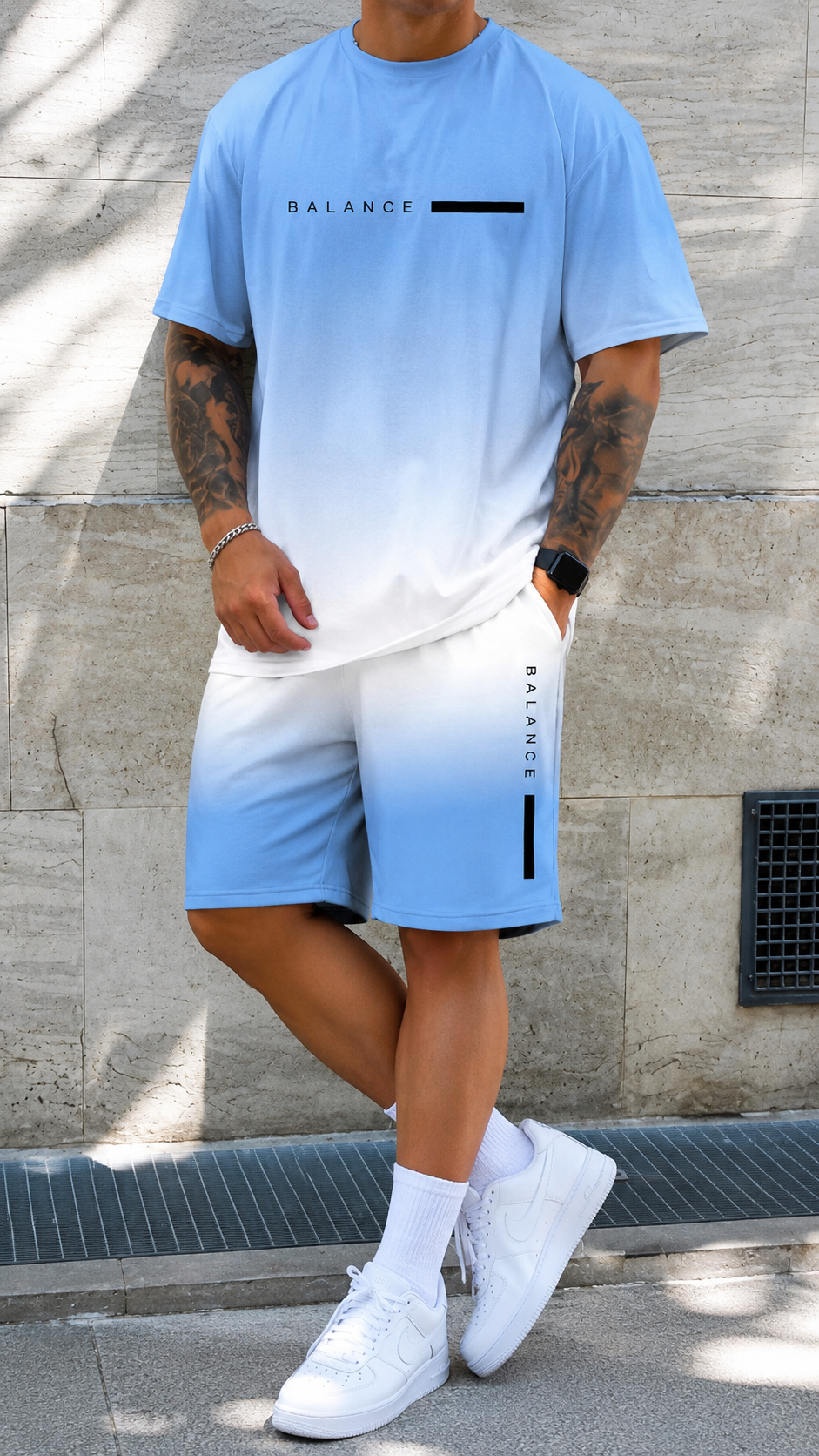 ENZO™ - OMBRE TEE & SHORTS SET