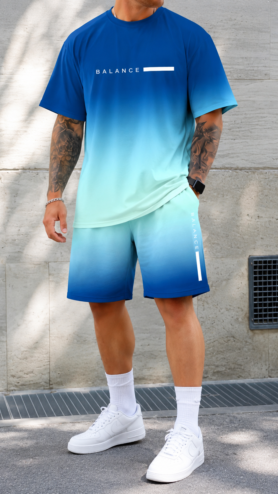 ENZO™ - OMBRE TEE & SHORTS SET
