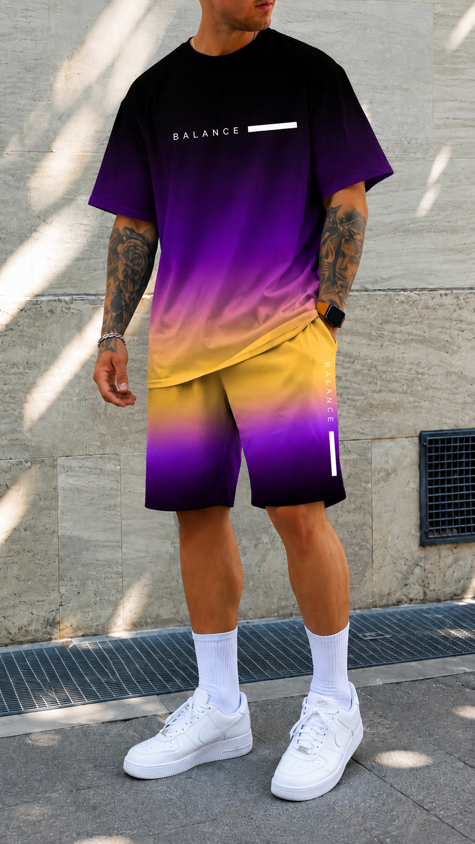 ENZO™ - OMBRE TEE & SHORTS SET