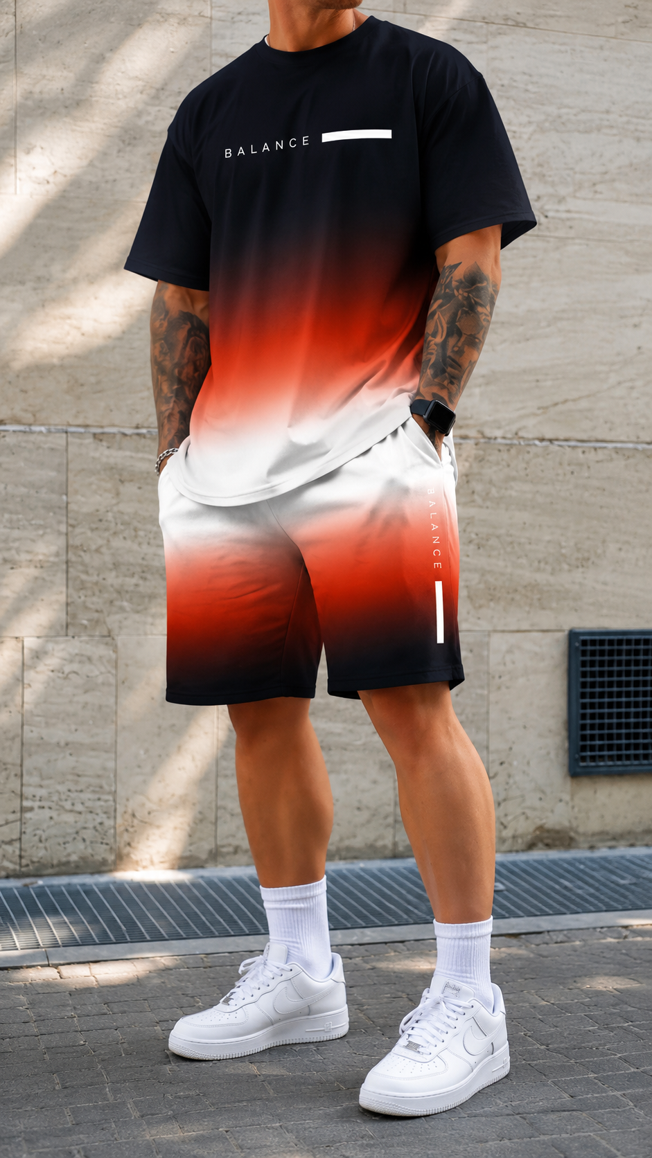 ENZO™ - OMBRE TEE & SHORTS SET