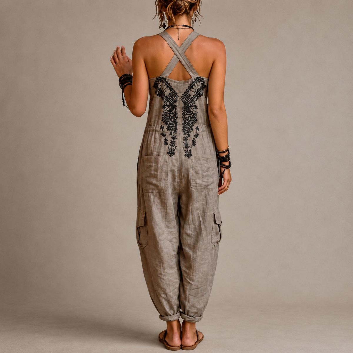 ASTRID™ - EMBROIDERED BOHO JUMPSUIT