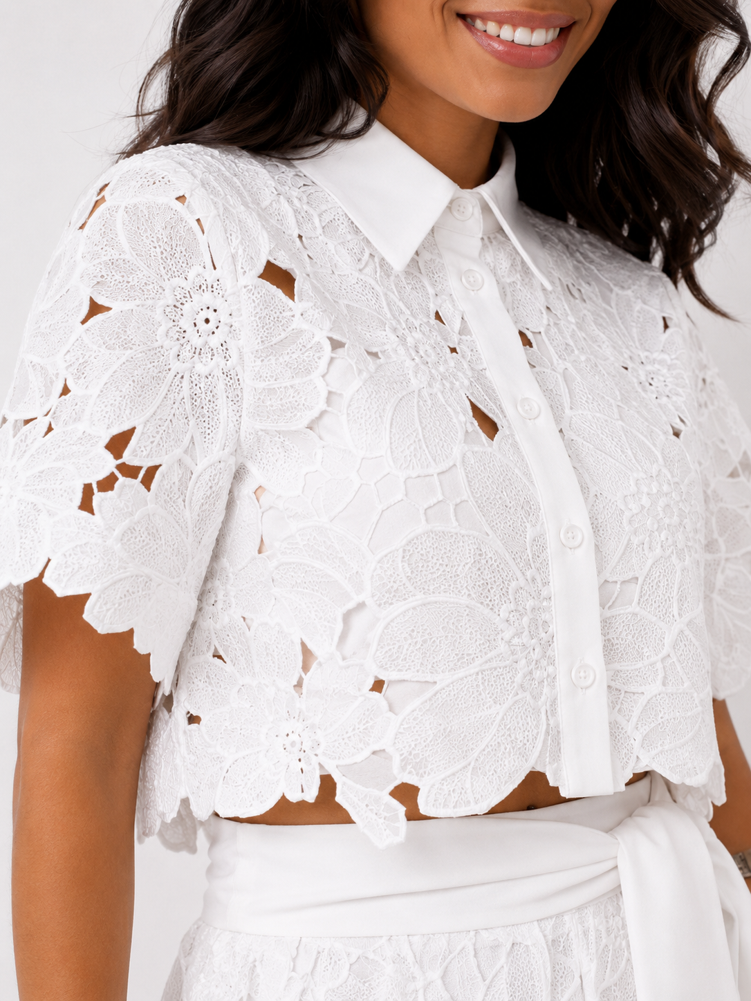 ISABELA™ - LACE EMBROIDERED TWO-PIECE SET
