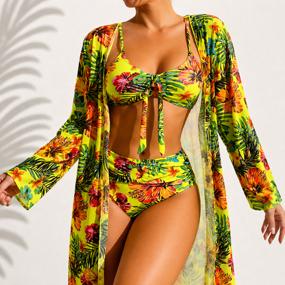 MARIE™ - TROPICAL PRINT 3-PIECE BIKINI SET