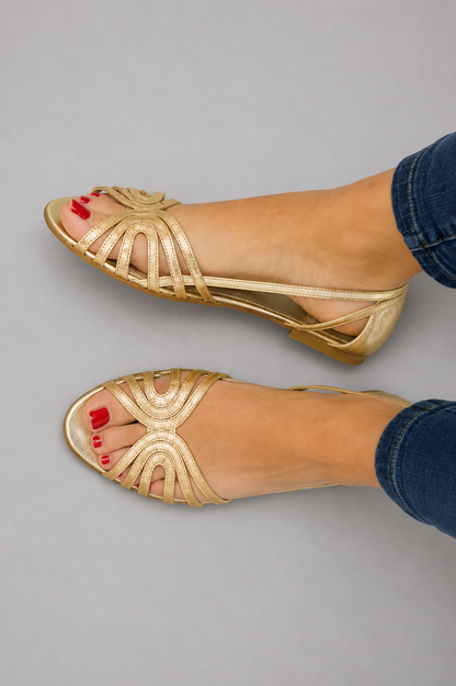 ELEONORA™ - GOLDEN STRAPPY SANDALS
