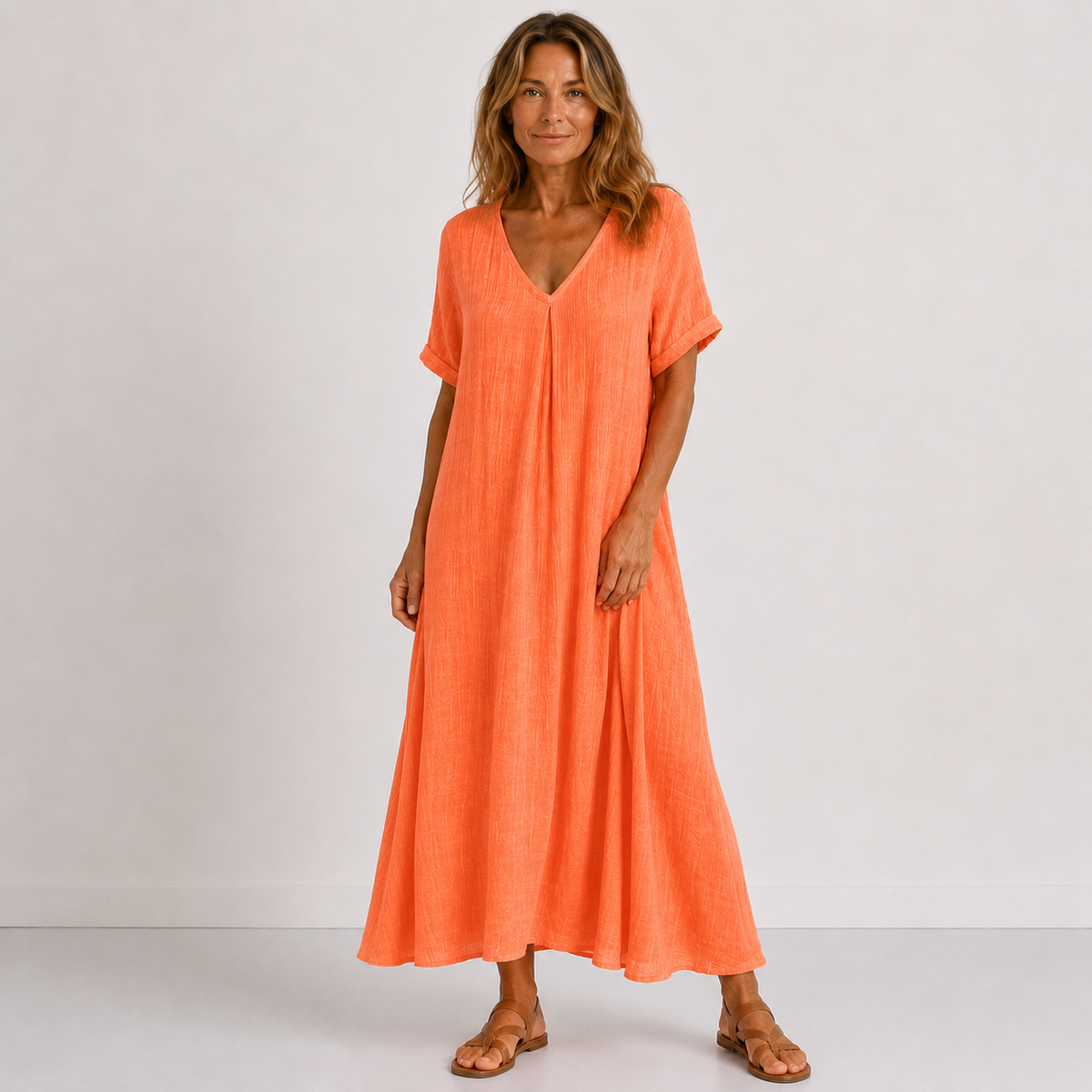 VIOLETTE™ - FLOWING V-NECK MAXI DRESS