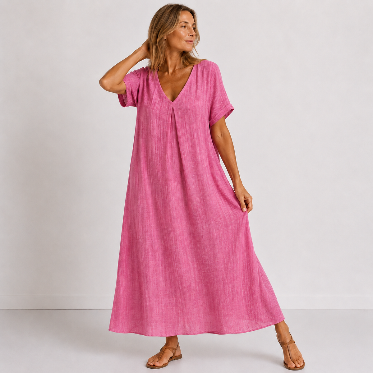 VIOLETTE™ - FLOWING V-NECK MAXI DRESS