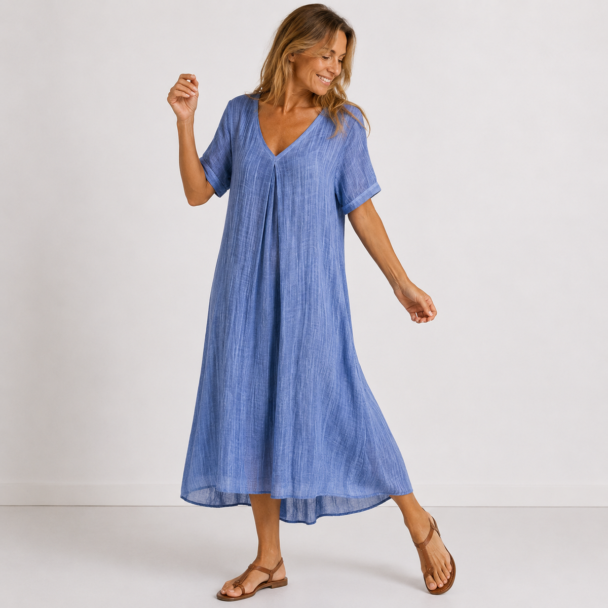 VIOLETTE™ - FLOWING V-NECK MAXI DRESS