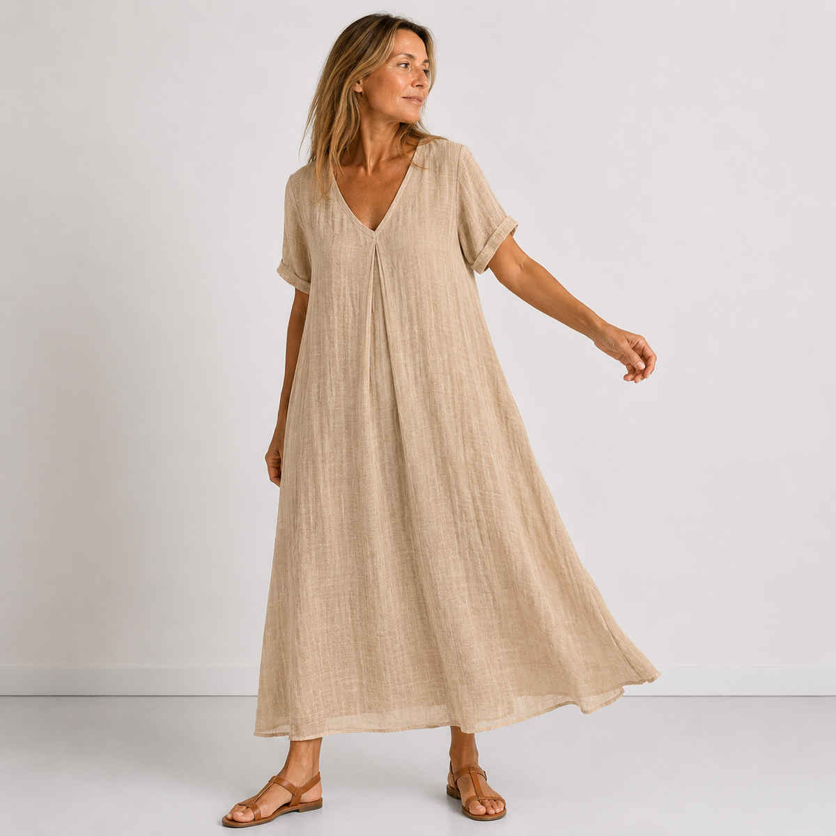 VIOLETTE™ - FLOWING V-NECK MAXI DRESS