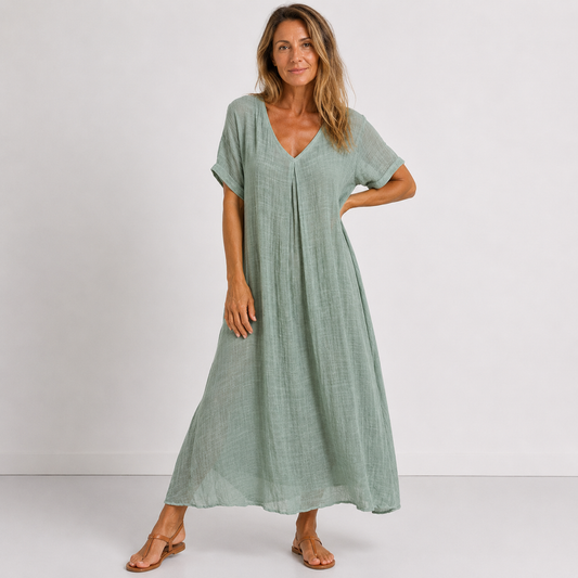 VIOLETTE™ - FLOWING V-NECK MAXI DRESS