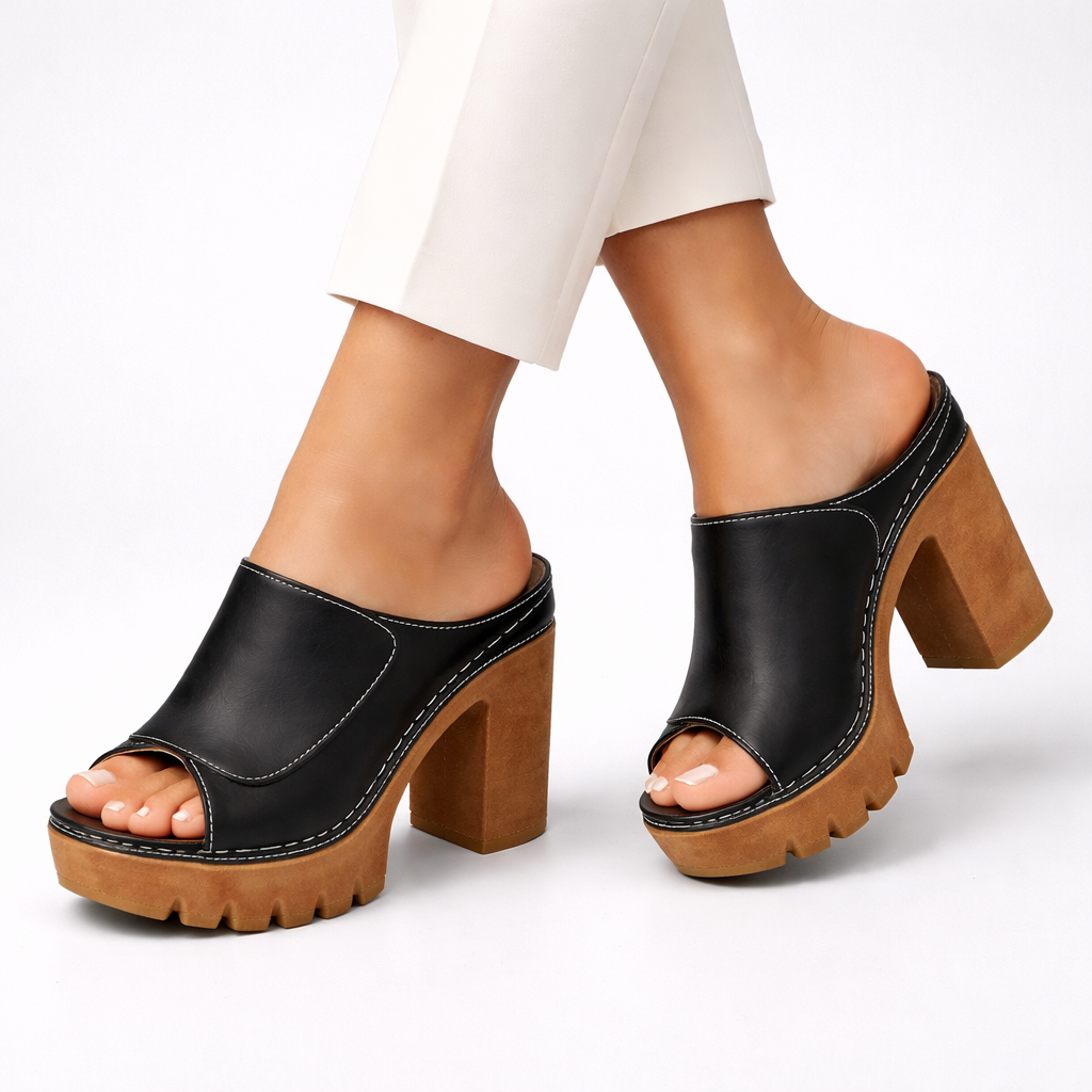 LOUISE™ - PLATFORM BLOCK HEEL MULE
