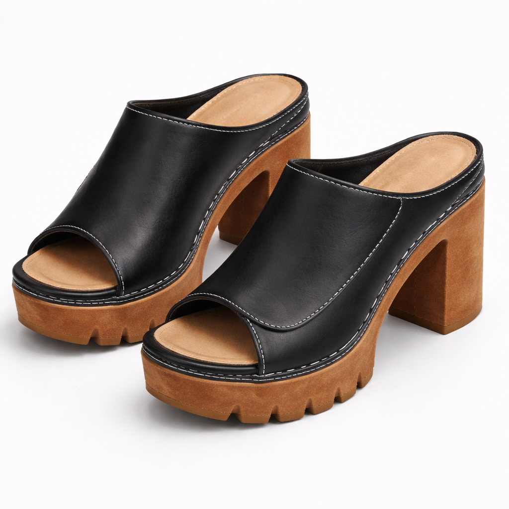 LOUISE™ - PLATFORM BLOCK HEEL MULE