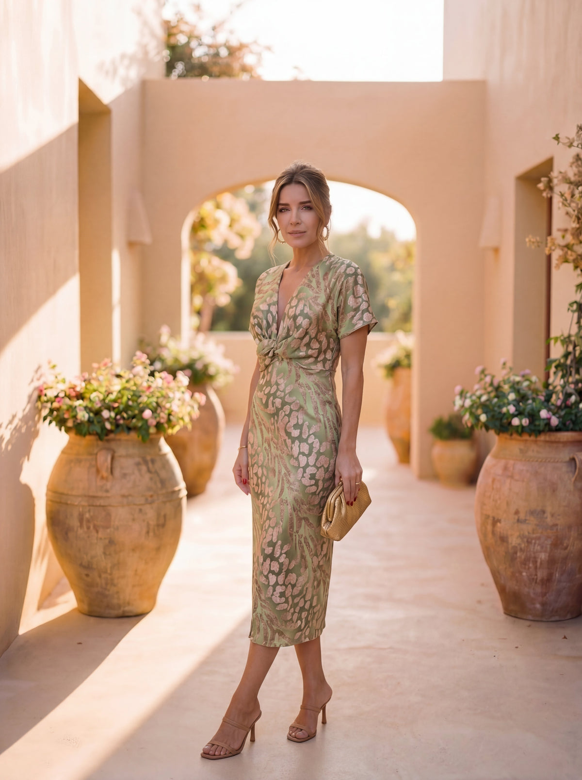 ANTONELLA™ - TWIST-KNOT MIDI DRESS
