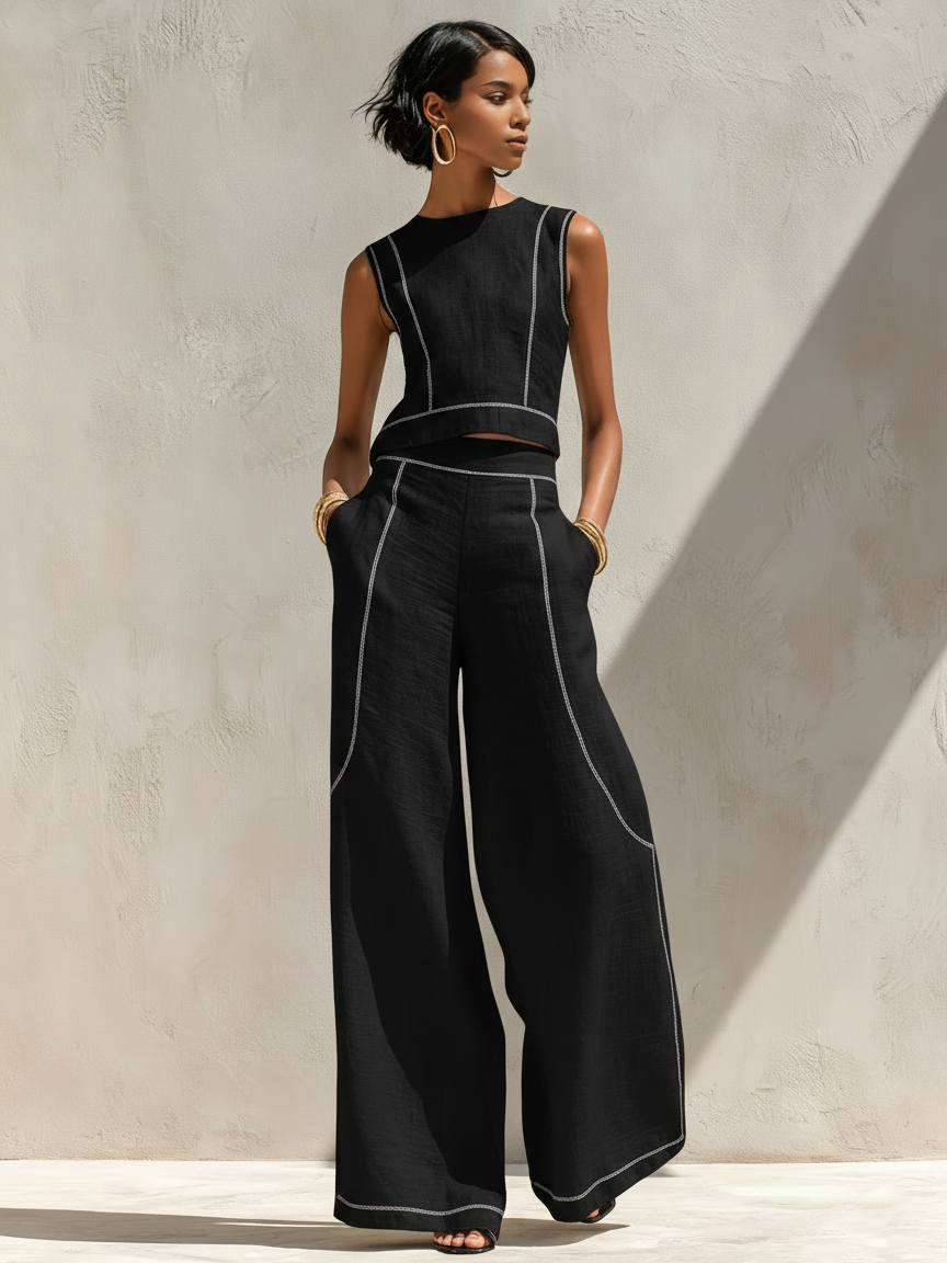 ROSALIE™ - CONTRAST STITCH TWO-PIECE SET