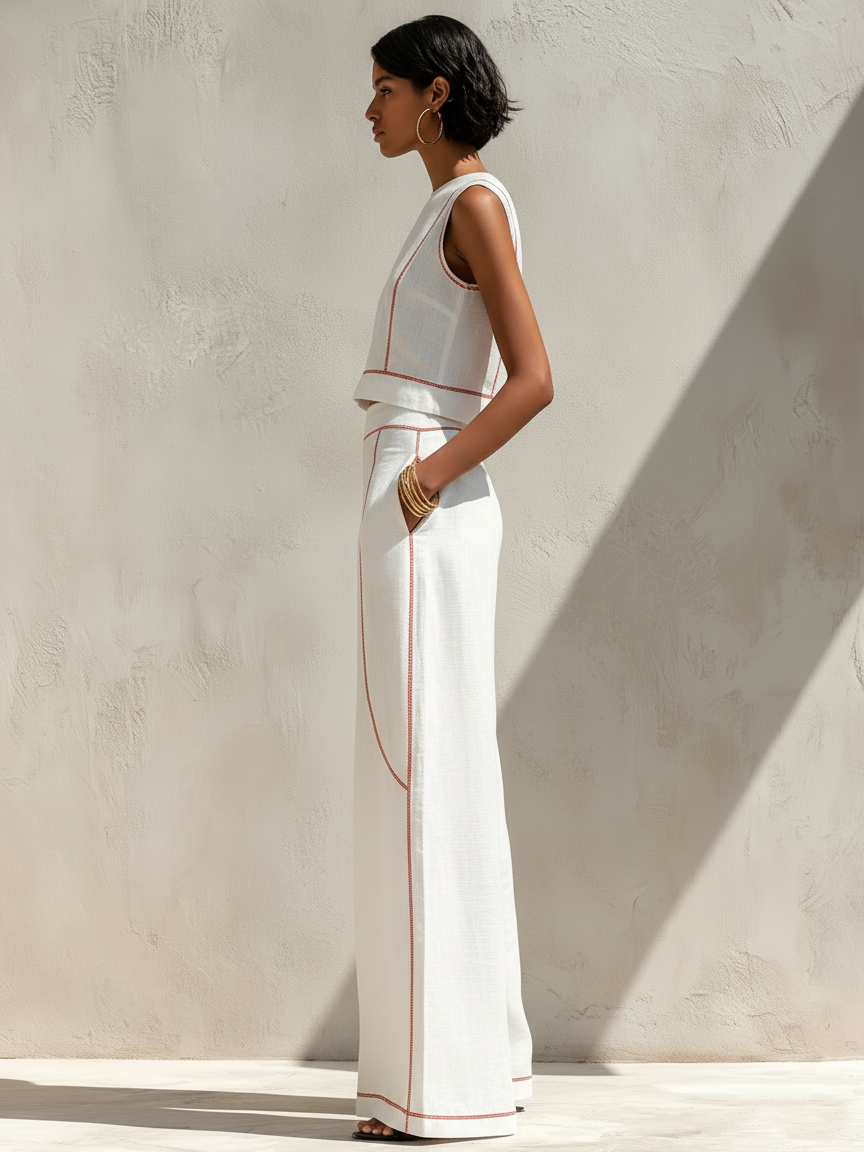 ROSALIE™ - CONTRAST STITCH TWO-PIECE SET