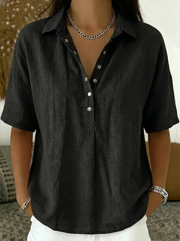 DELACROIX™ - CLASSIC BUTTON-DETAIL BLOUSE
