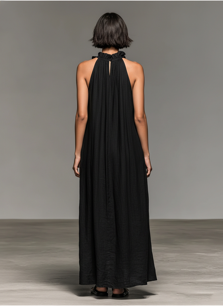LUA™ - RUFFLE MAXI DRESS WITH POCKETS