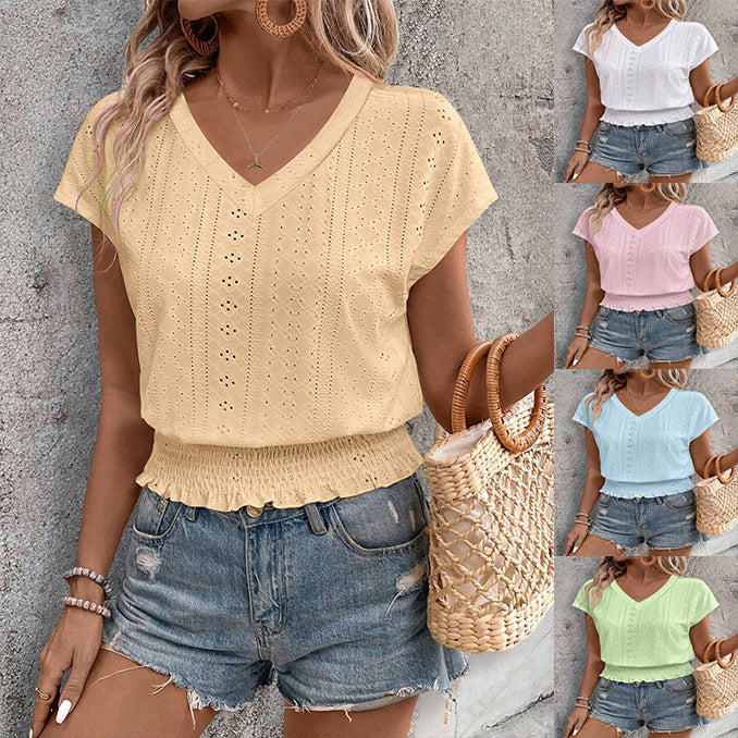 SIMONE™ - V-NECK CUTOUT TEE