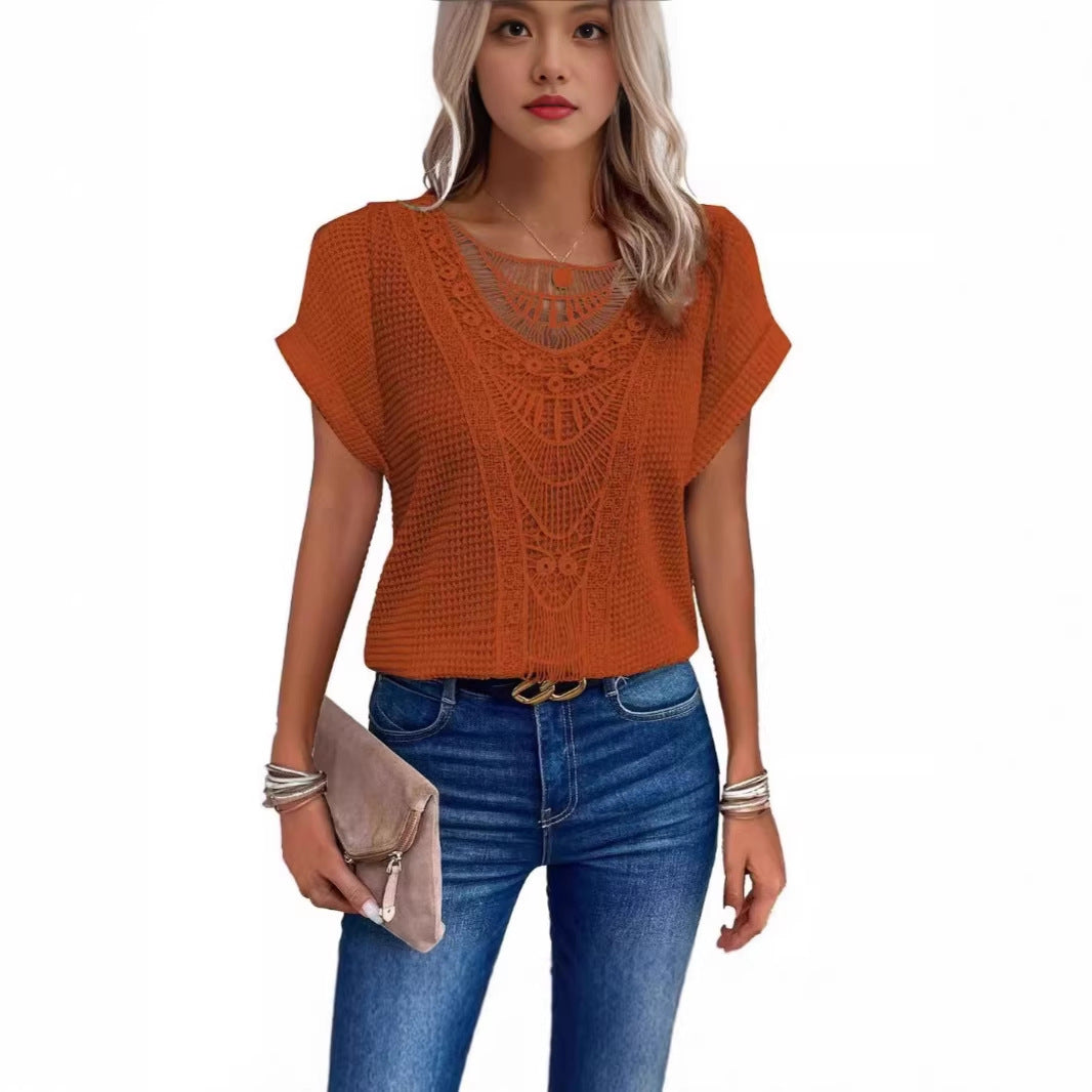 PALOMA™ - SCALLOP-TRIM SHORT SLEEVE TEE