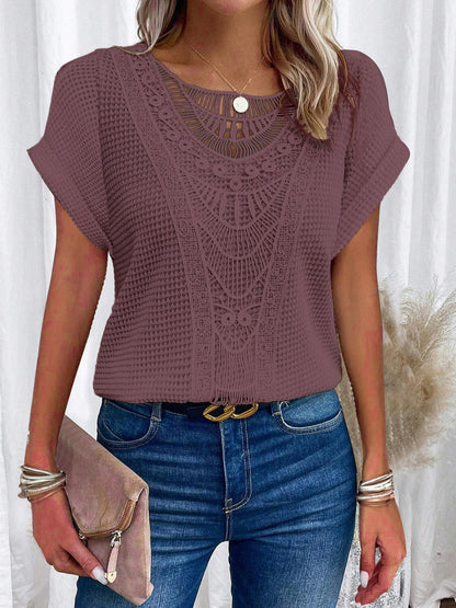 PALOMA™ - SCALLOP-TRIM SHORT SLEEVE TEE