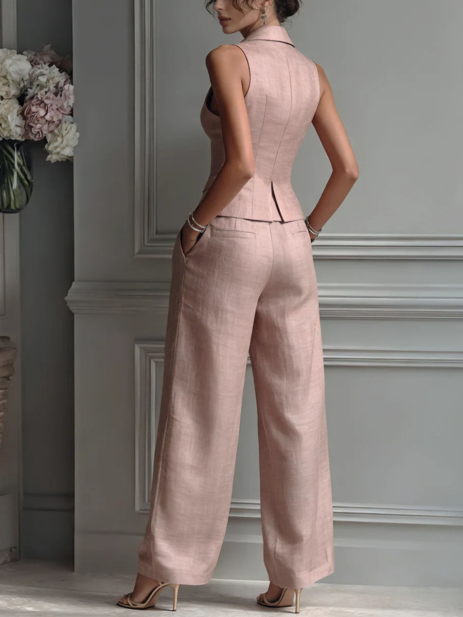 CARMEN™ - LINEN V-NECK CO-ORD SET