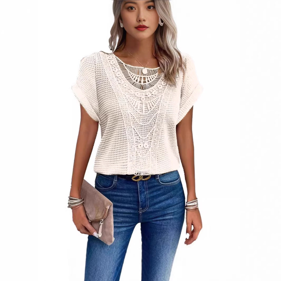 PALOMA™ - SCALLOP-TRIM SHORT SLEEVE TEE