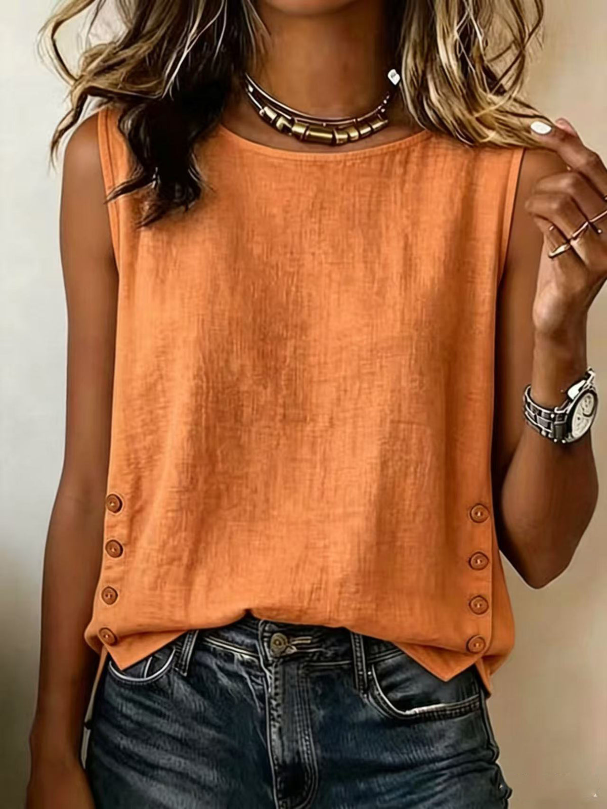 COLETTE™ - BUTTON-FRONT CASUAL TOP