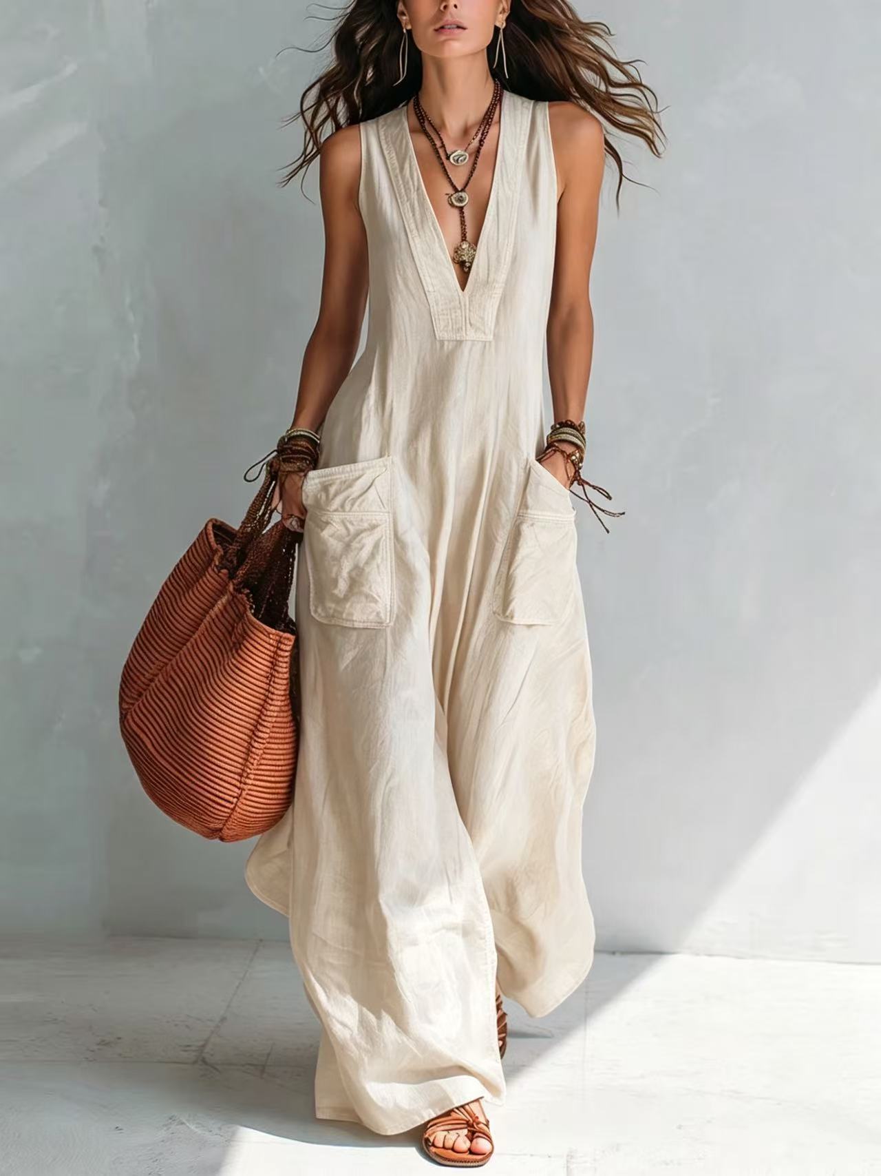 MARISOL™ - V-NECK VACATION JUMPSUIT