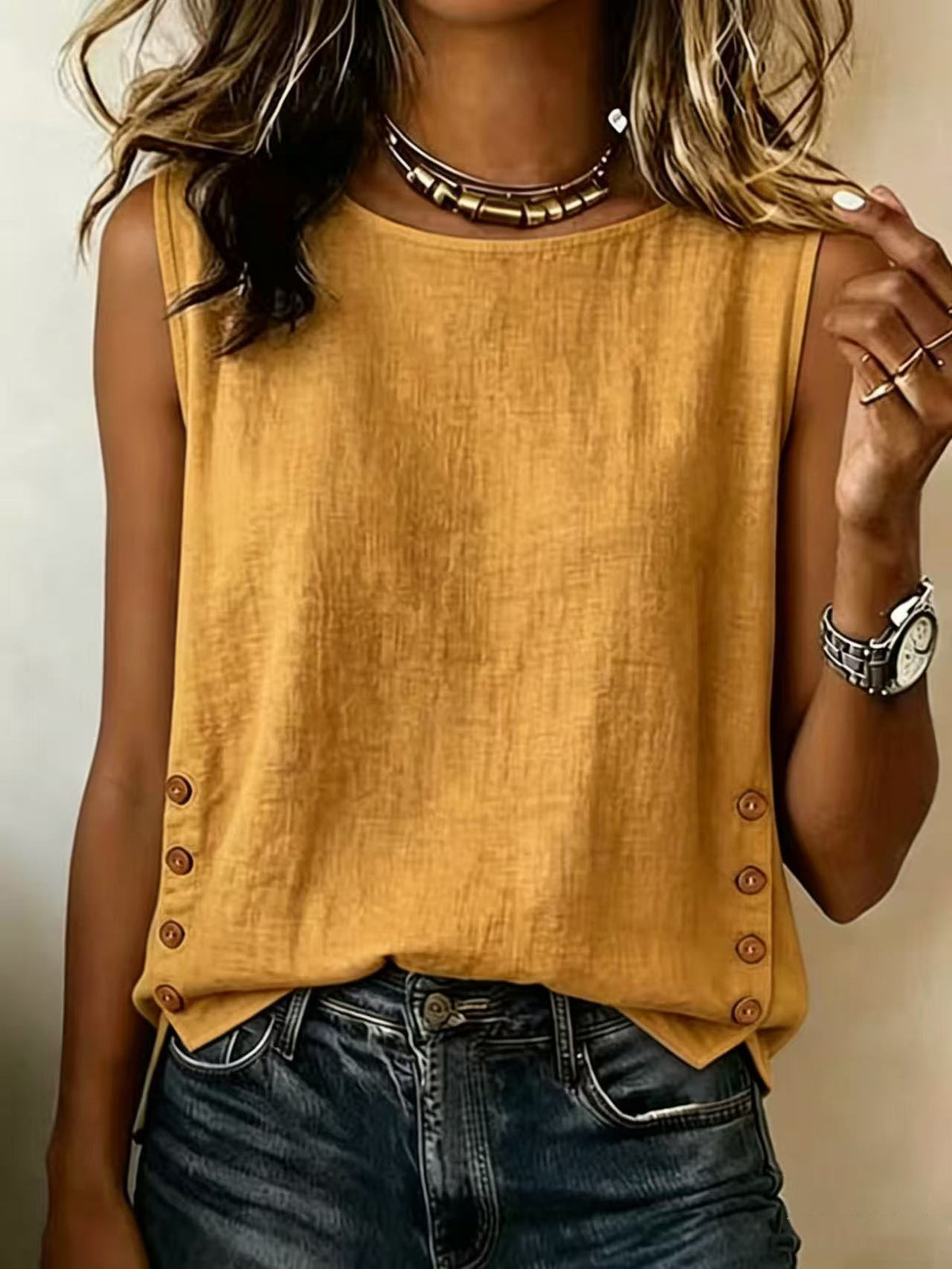 COLETTE™ - BUTTON-FRONT CASUAL TOP
