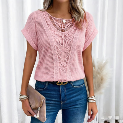 PALOMA™ - SCALLOP-TRIM SHORT SLEEVE TEE