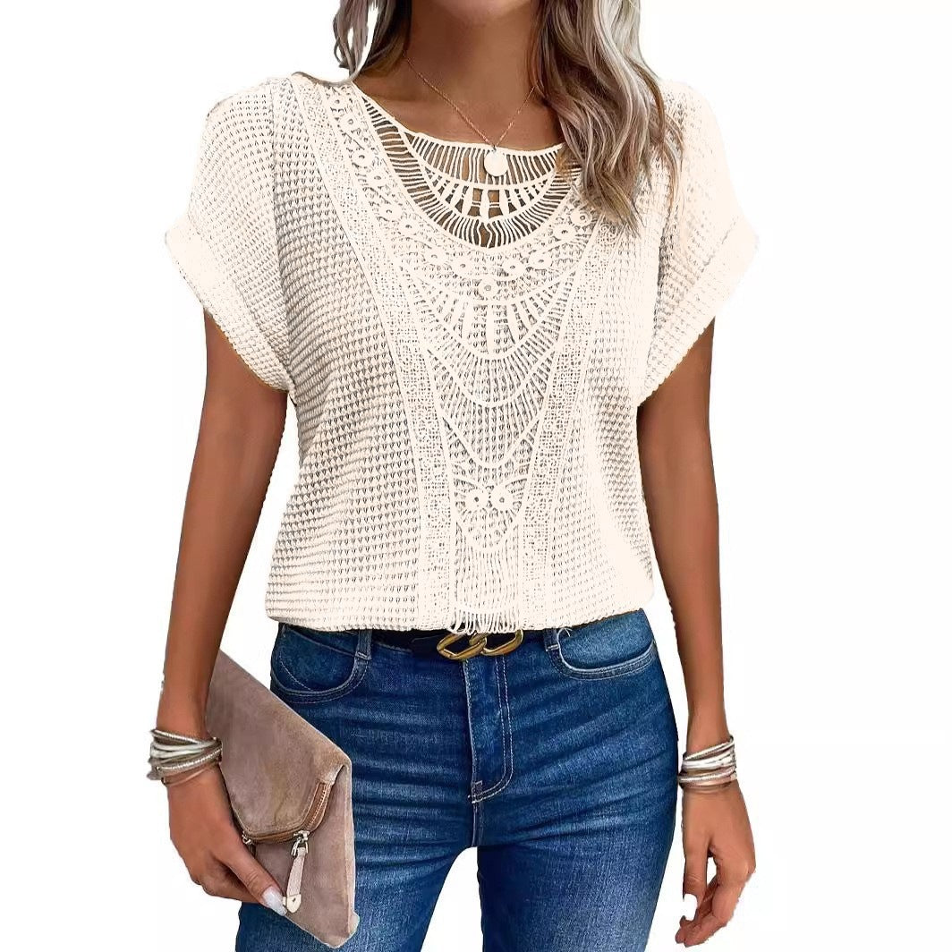 PALOMA™ - SCALLOP-TRIM SHORT SLEEVE TEE