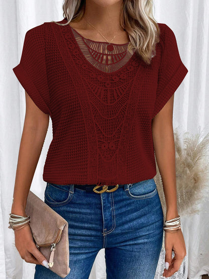 PALOMA™ - SCALLOP-TRIM SHORT SLEEVE TEE