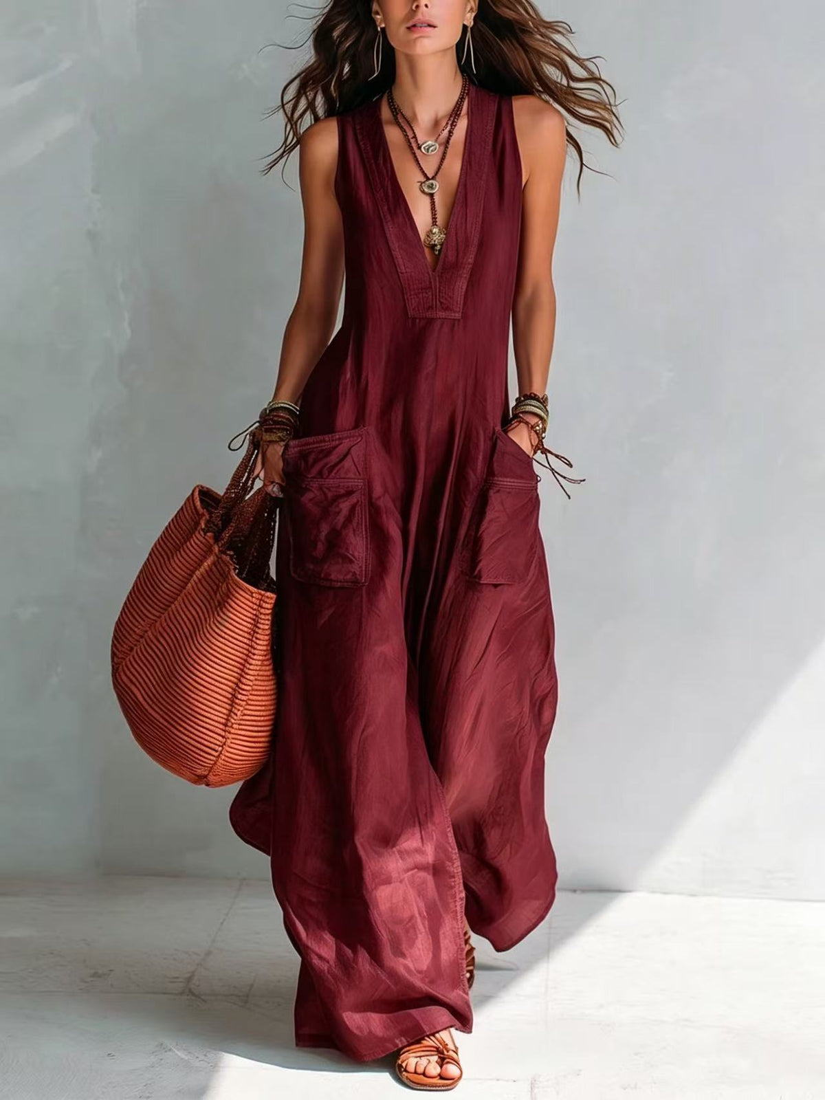 MARISOL™ - V-NECK VACATION JUMPSUIT
