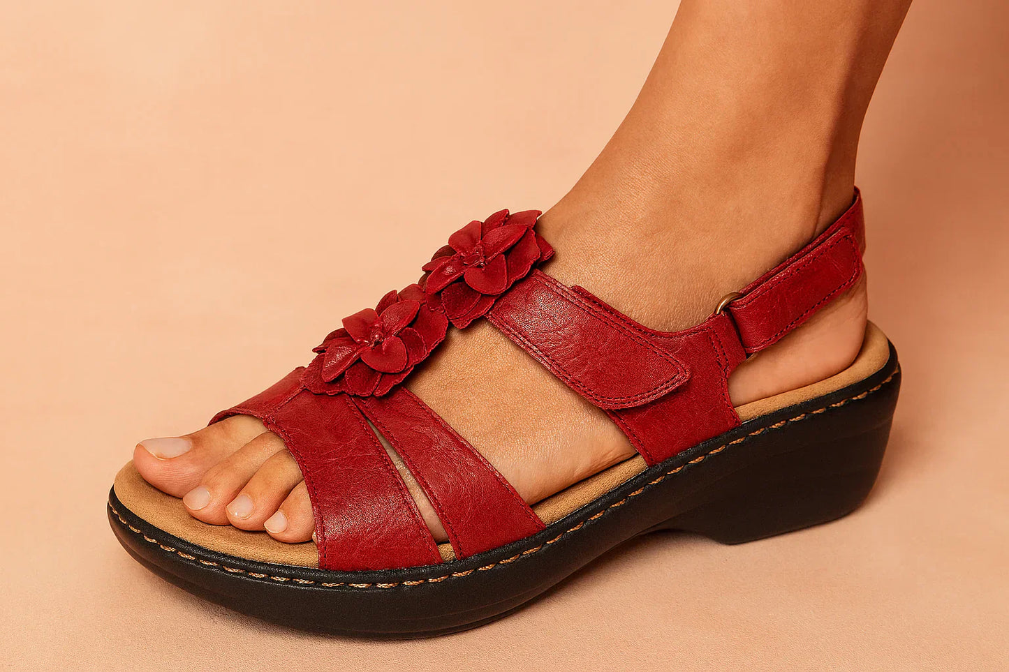SOFIA™ - FLORAL WEDGE SANDALS