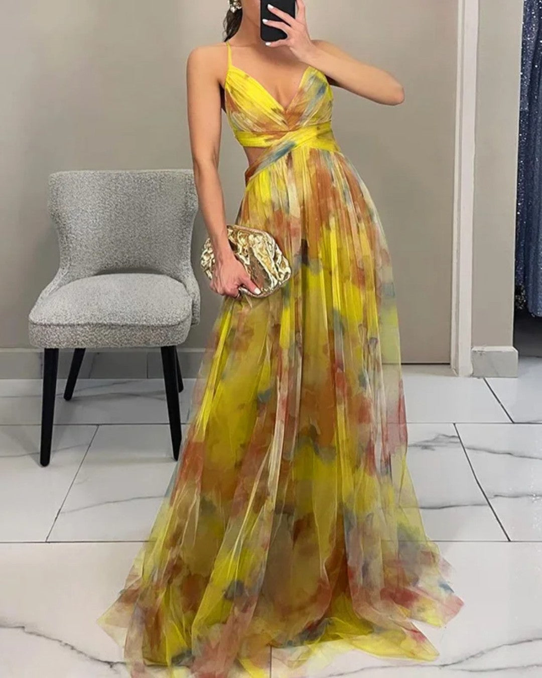 GISELLE™ - FLORAL PRINT MIDI DRESS