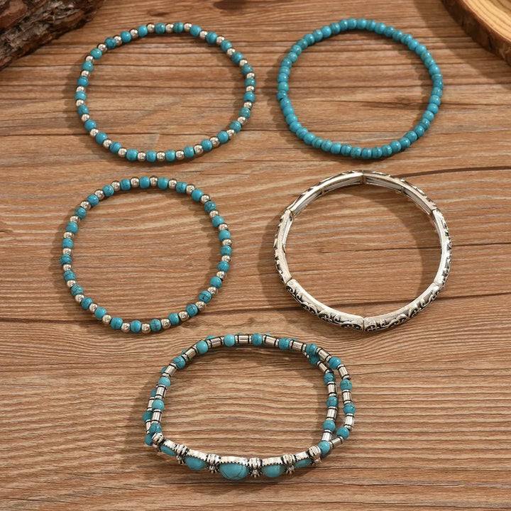TALIA™ - BOHO TURQUOISE BEAD BRACELET SET