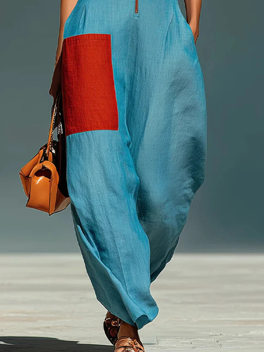 LUCERNE™ - CONTRAST LAPEL JUMPSUIT