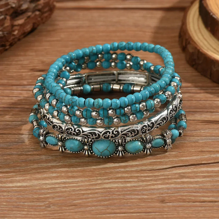 TALIA™ - BOHO TURQUOISE BEAD BRACELET SET