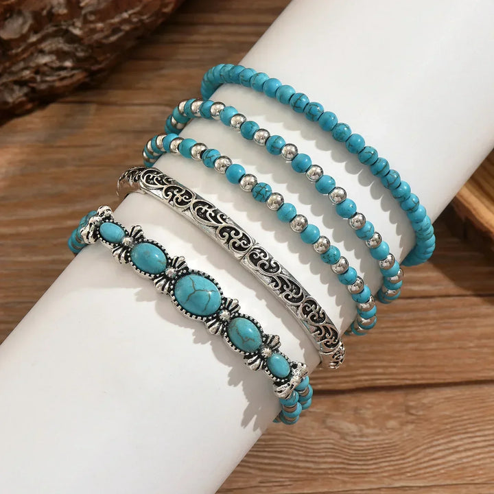 TALIA™ - BOHO TURQUOISE BEAD BRACELET SET