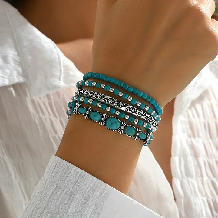 TALIA™ - BOHO TURQUOISE BEAD BRACELET SET