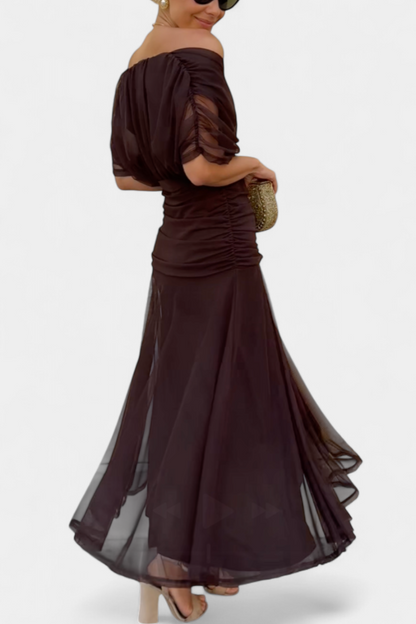 Antaradus - Florendra Long Floral V-Neck Dress