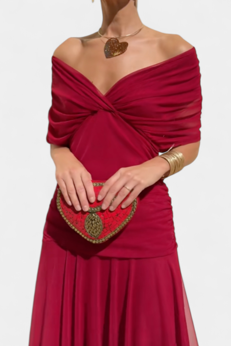 FLORENDRA™ - LONG FLORAL V-NECK DRESS