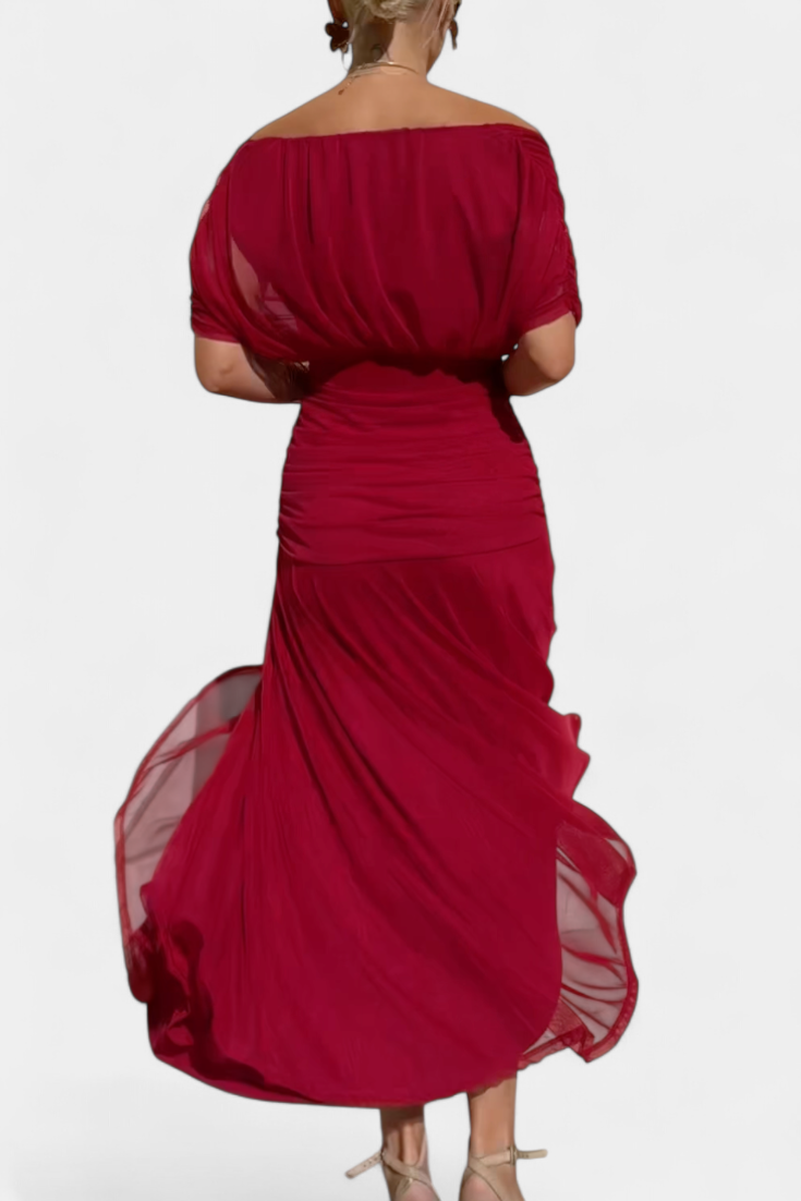 FLORENDRA™ - LONG FLORAL V-NECK DRESS
