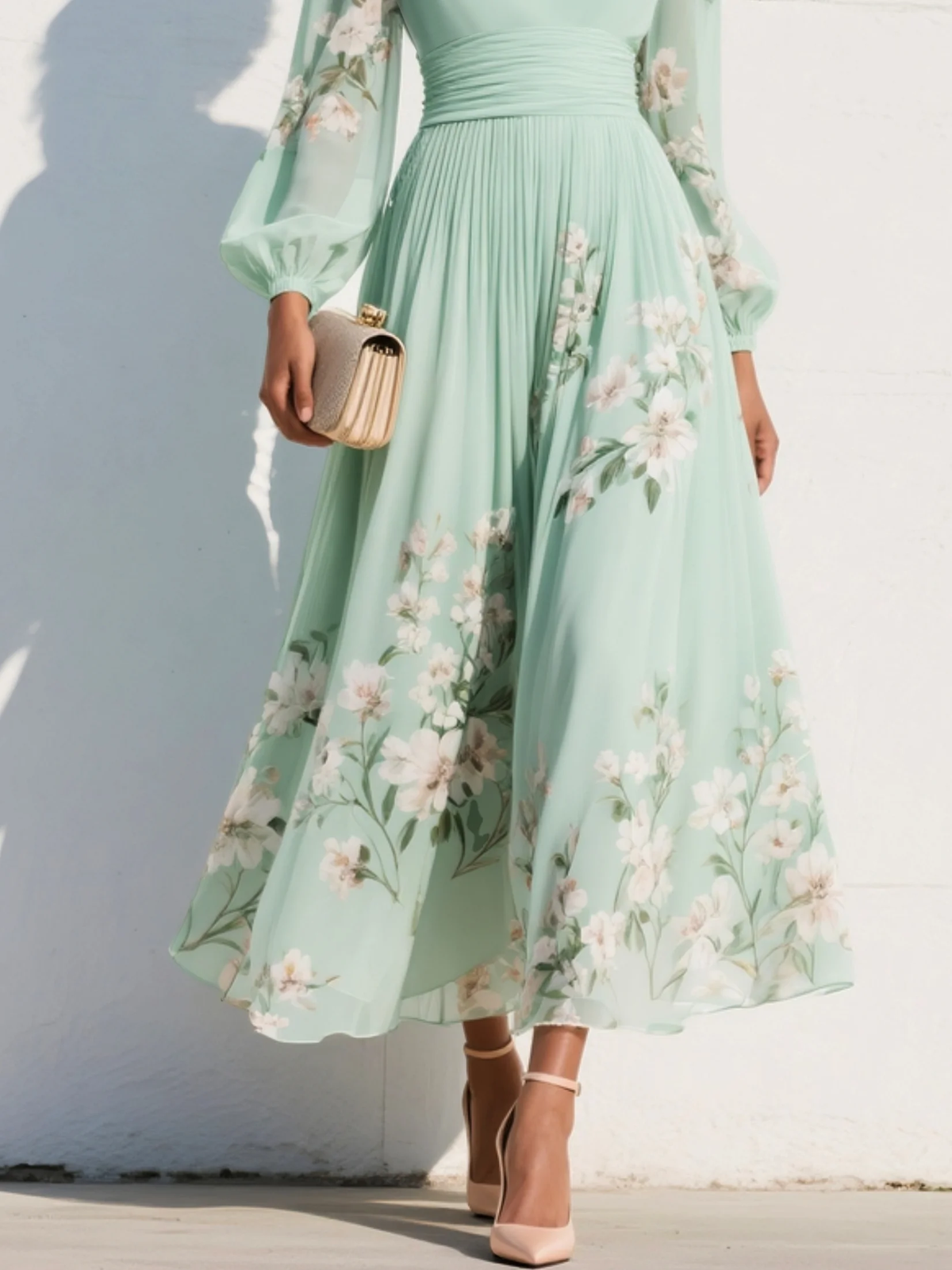 CISELLA™ - FLORAL RUFFLE MIDI DRESS