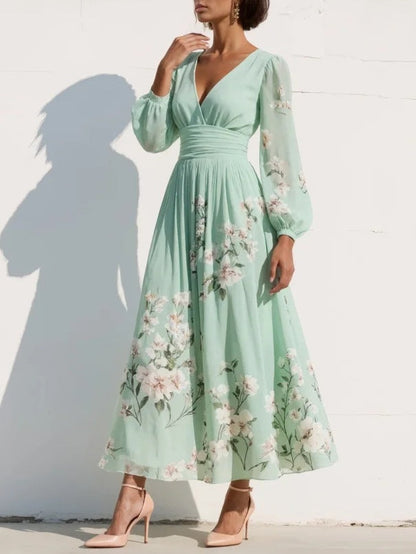 CISELLA™ - FLORAL RUFFLE MIDI DRESS
