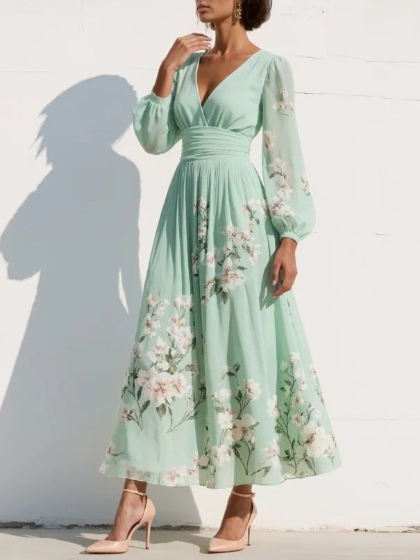 CISELLA™ - FLORAL RUFFLE MIDI DRESS