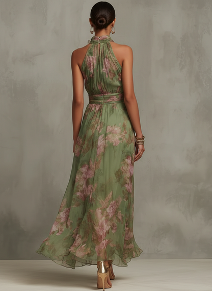 LIVIA™ - FLORAL HALTER MAXI DRESS