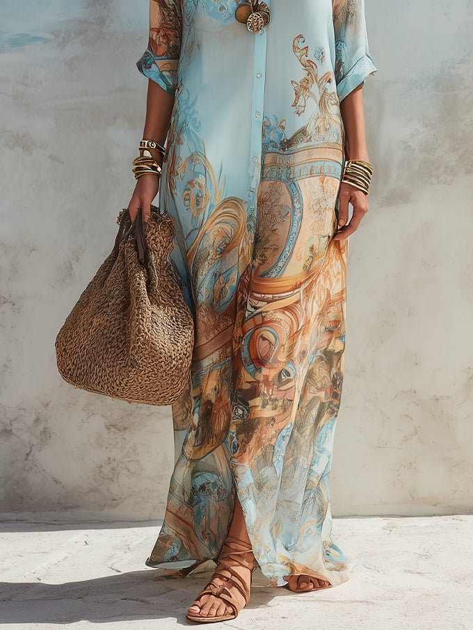LORNA™ - MEDITERRANEAN CHEMISIER DRESS